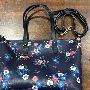 Tory Burch Navy Floral Tote